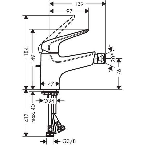 Hansgrohe Novus Loop 71233000 смеситель для биде