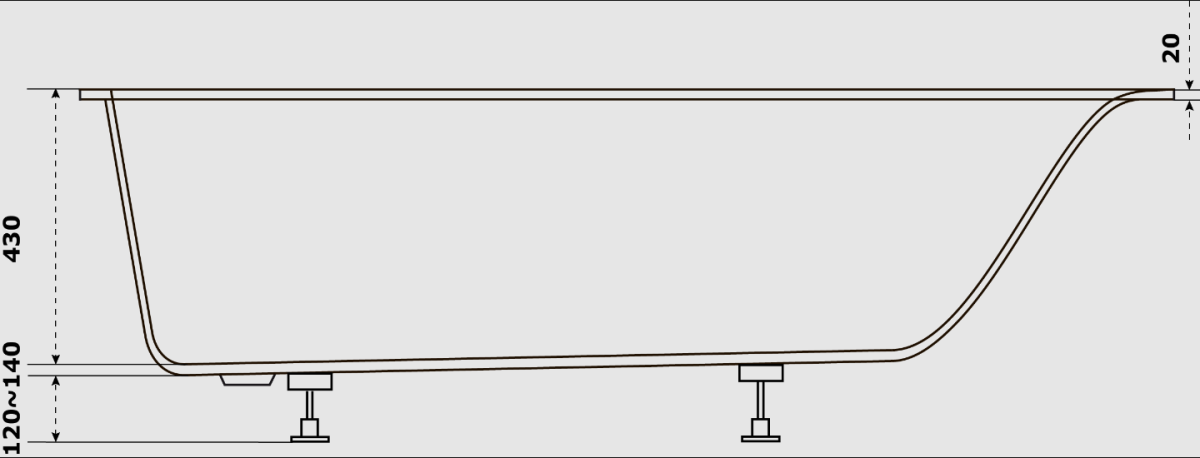 BAS Афина 170 75 см ванна из литого мрамора белая ВА00020