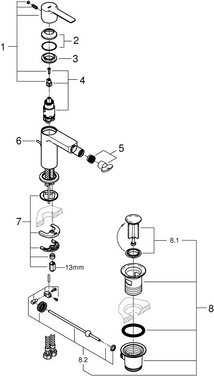 Grohe Lineare New 33848DC1 смеситель для биде