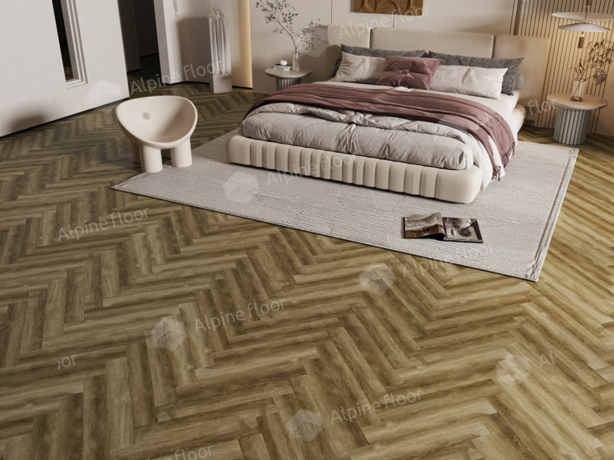Ламинат Alpine Floor Herringbone LF102-9A Дуб Марсель 606 х 101 х 8 mm
