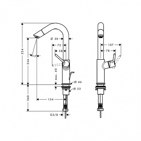 Hansgrohe Talis S2 32055000 смеситель для раковины хром