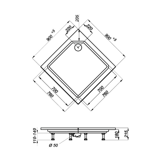 Triton Орион 3 Душевой бокс 90*90*229 WT стандарт