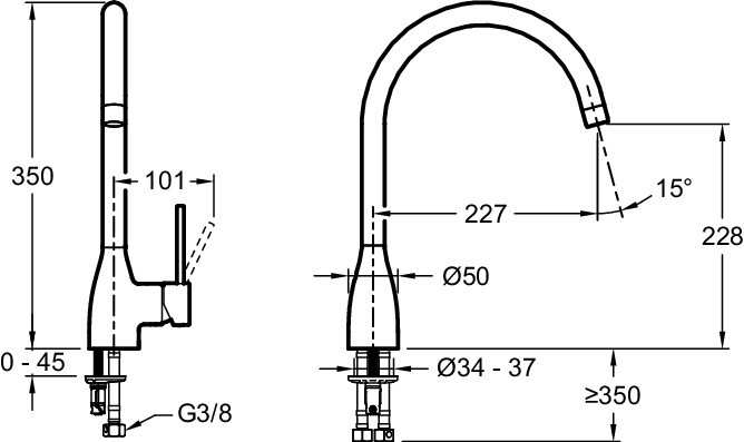 Jacob Delafon Mariette E23303-CP смеситель для кухни хром