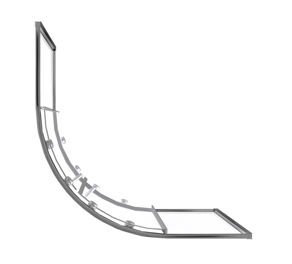 BAS Lite R-90-C-GM душевое ограждение 900х900х1900 Оружейная сталь ЛТ00052