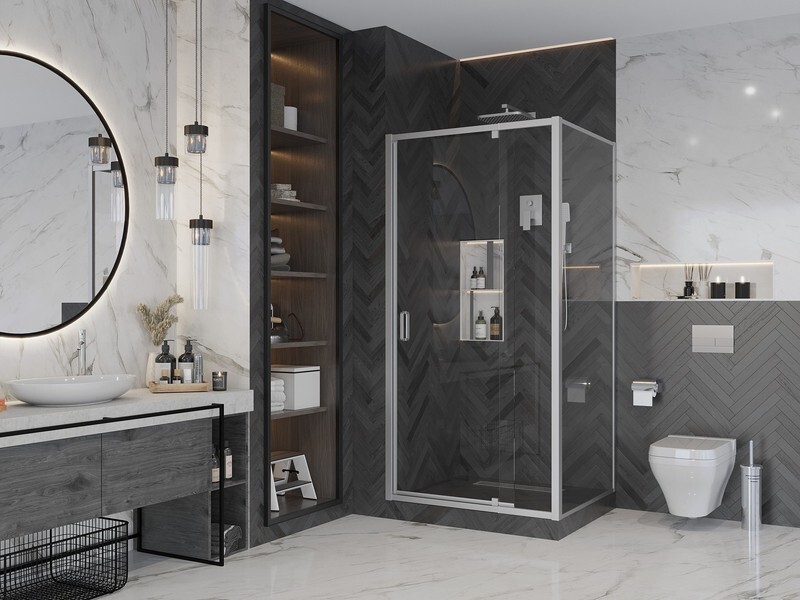 Боковая стенка Ambassador Elysium 100KX (100х200) хром,стекло прозрачное,1 место