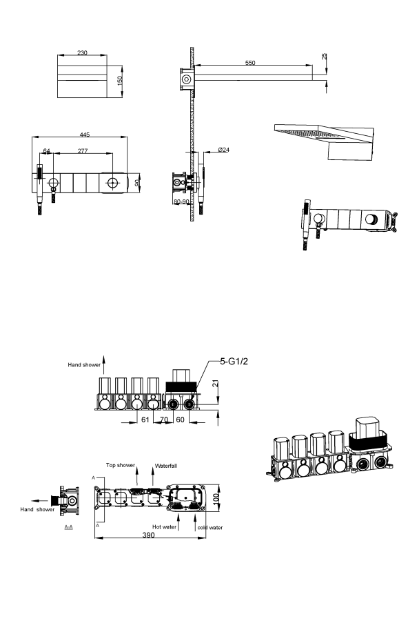 Душевая система трехпозиционная Boheme Zodiac Shine Gun Metal 132-SGM