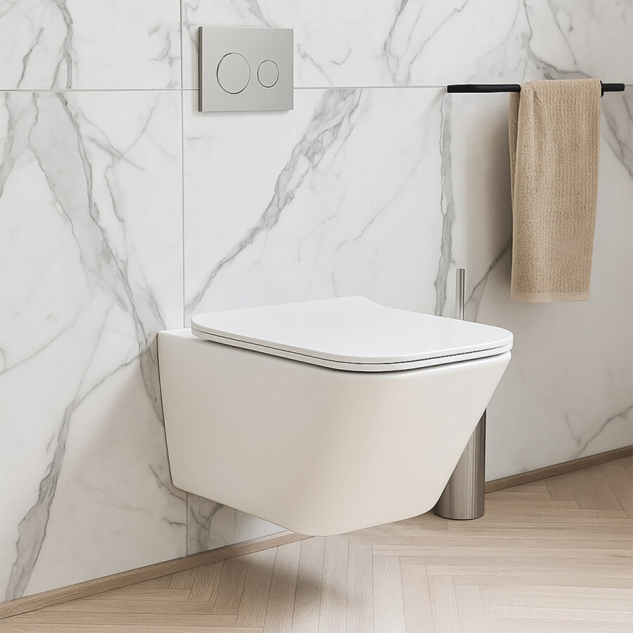 Унитаз подвесной Azario Indor Торнадо, с сиденьем микролифт/дюропласт 520*360*360 AZ-9004WT