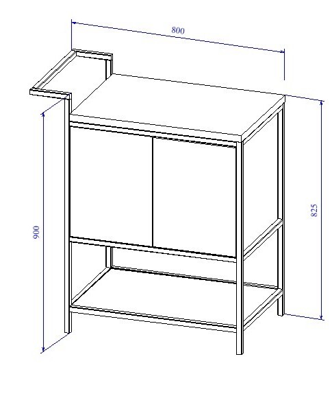 Cersanit BOTANIQUE 80 см тумба А63014 с раковиной CREA 50 UM-CRE50/1-oc-RC напольная