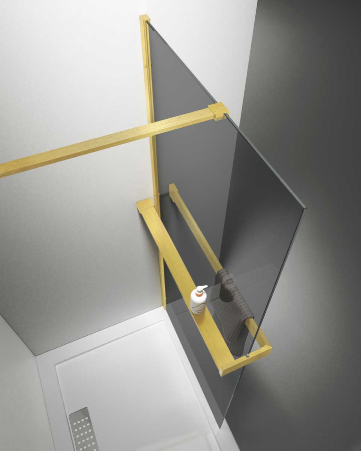 Vincea Walk-In душевая перегородка 90 см золото / тонированная VSW-4HR900CGG