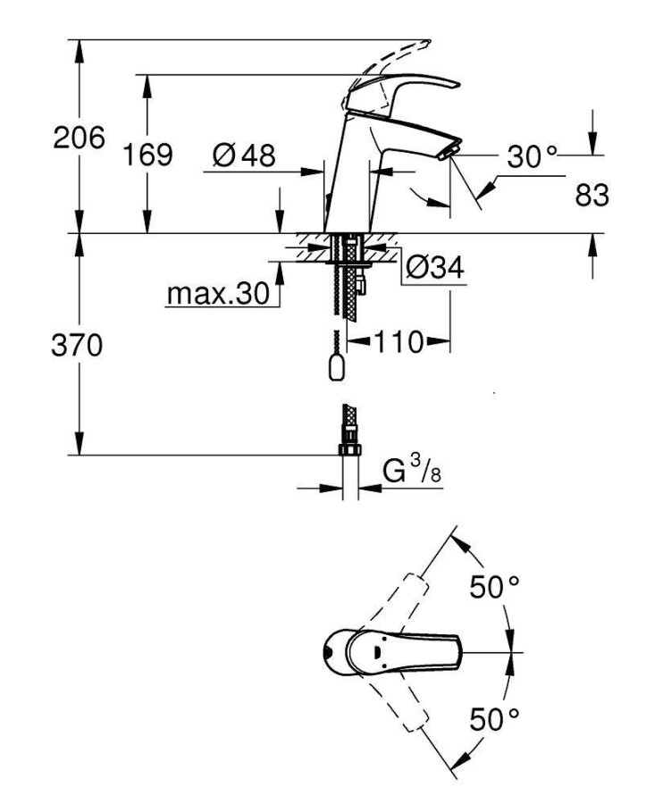 Grohe Eurosmart 23323001 смеситель для раковины