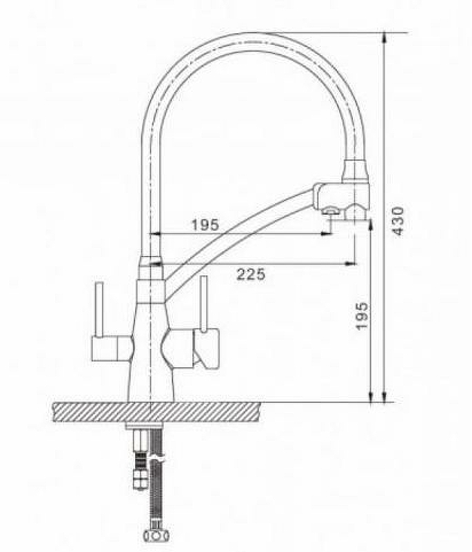 Смеситель для кухни с гибким изливом Gappo G4398-9
