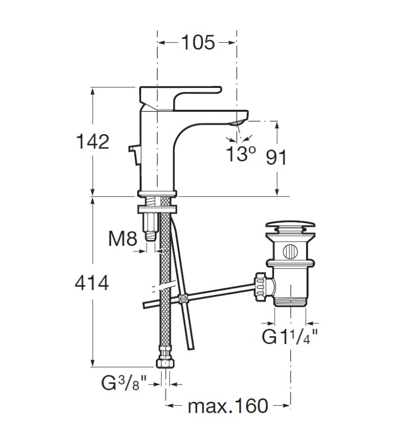 Roca L20 7.5A3A.0.9C0.0 смеситель для раковины
