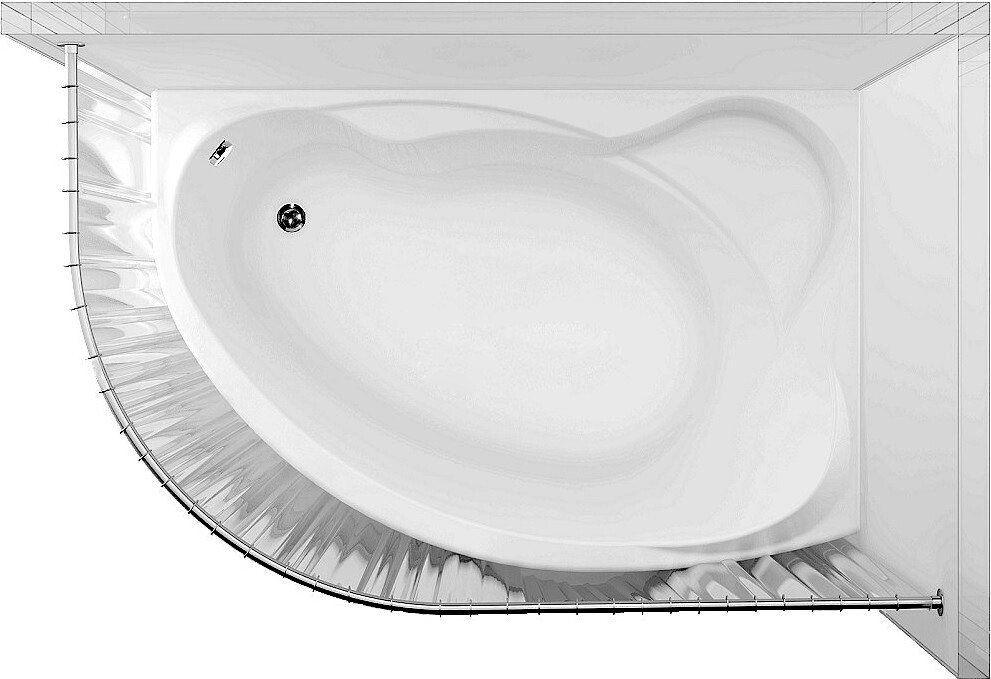 Aquanet Jersey 170*90 ванна акриловая правая с каркасом 00205329