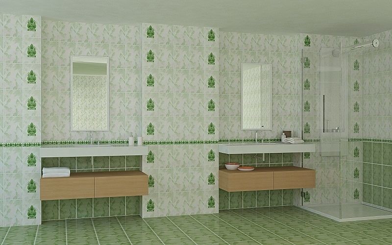 Газкерамика Восток 20х30см декор настенный зеленый глянцевый 