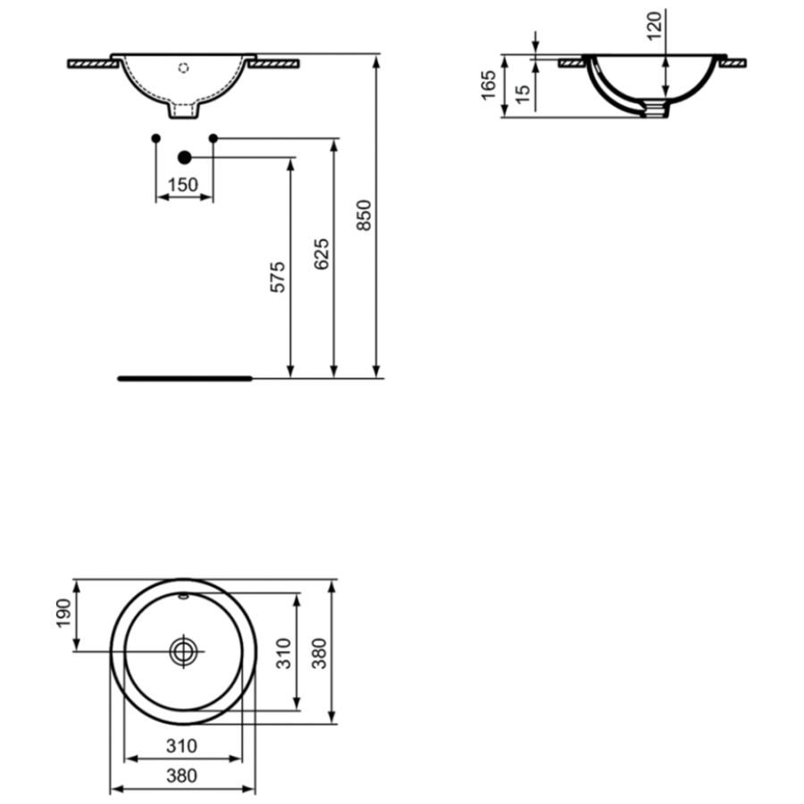Ideal Standard Connect раковина 38 см E505101