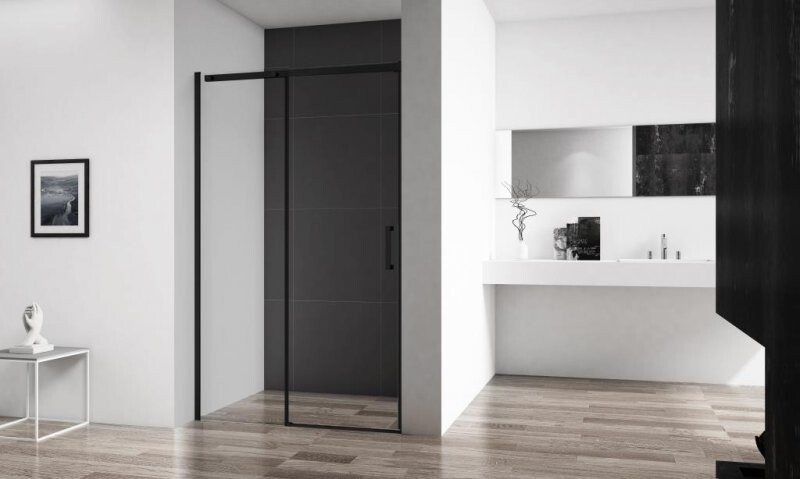 BelBagno Acqua душевая дверь 150 см, прозрачная, черная ACQUA-BF-1-150-C-NERO