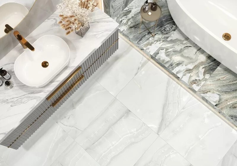 Керамогранит 6060SWX00P LCM Snow Onyx Полированный 600 x 600 x 8 мм.