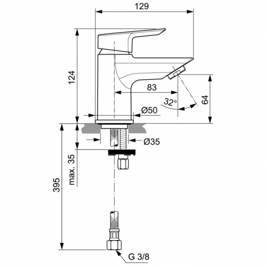 Ideal Standard Tesi смеситель для раковины A6568AA