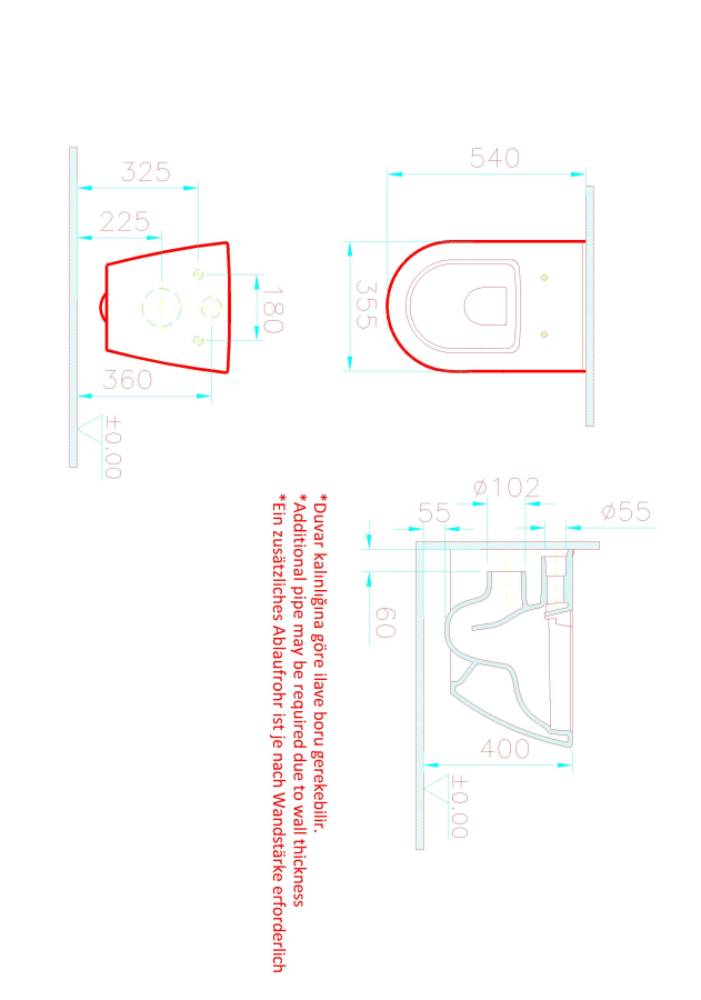 Vitra Sanibelle унитаз подвесной безободковый без сиденья 7551B003-0075