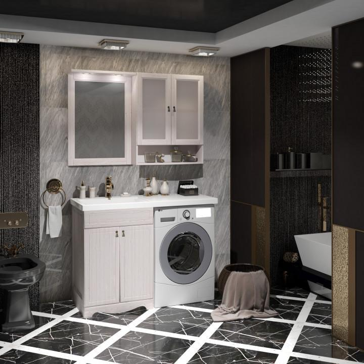 Opadiris Клио зеркало со светильниками 56 см беленый бук 002366