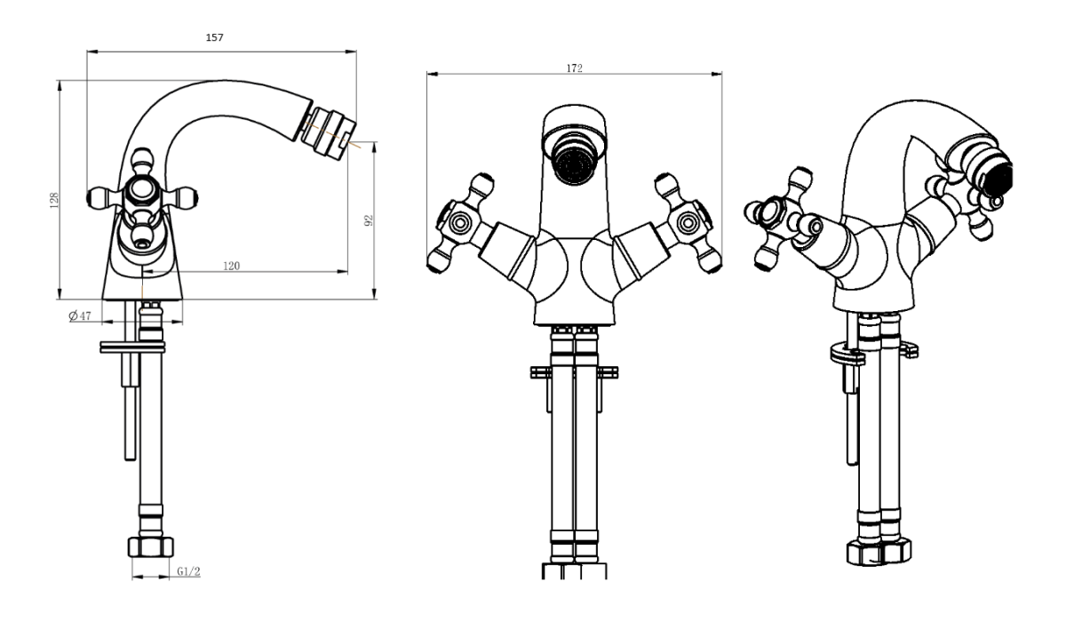 Смеситель для биде Boheme Medici Ripresa Бронза 306