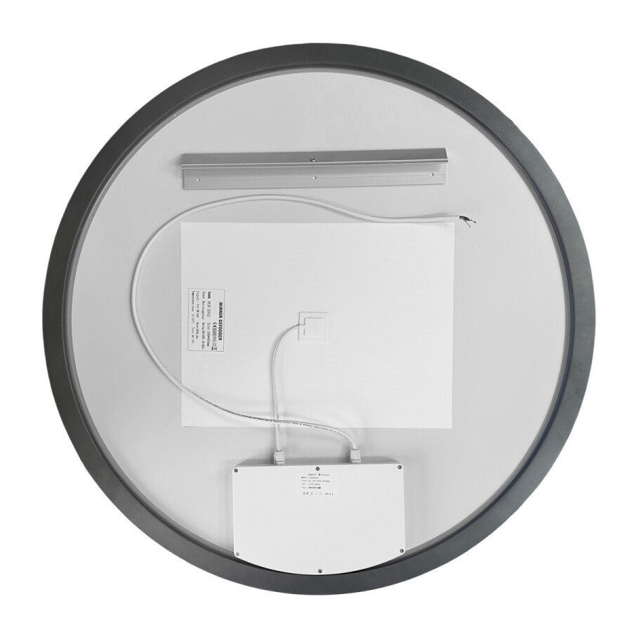 Зеркало с подсветкой в ванную Azario Грей 800х800х50 цвет серый матовый АZ-LED010325