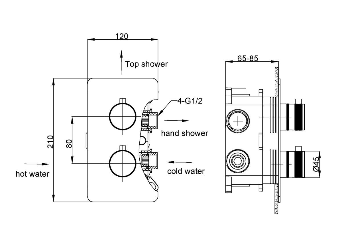Смеситель встраиваемый с термостатом 2-х проходной Boheme Cell Thermo Matt White 134-2-MW