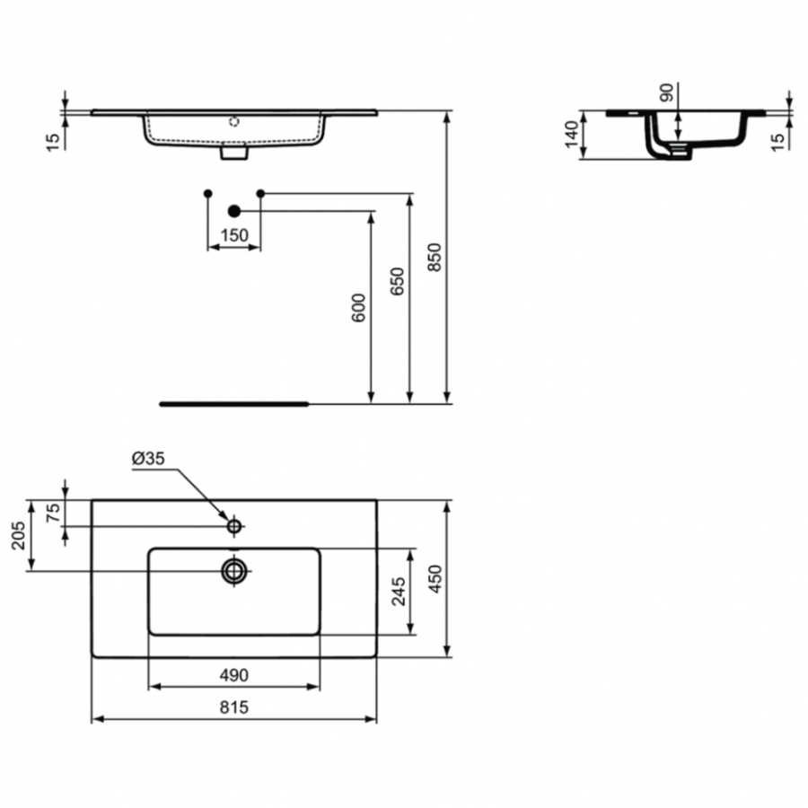 Ideal Standard Tempo раковина 81,5х45,5 см E066901