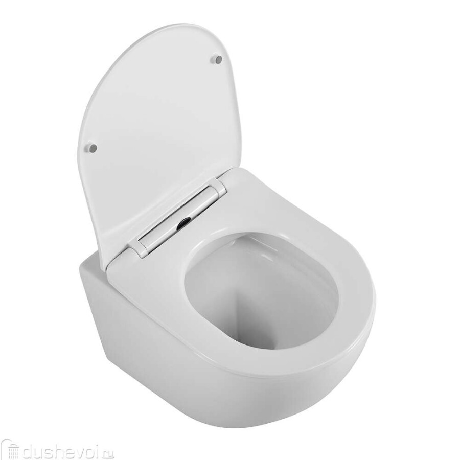 Унитаз подвесной BelBagno UNO 2.0 безободковый с сиденьем дюропласт soft close BB7306CHR/SC