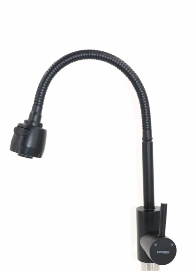 Mixxus SOK-011 Смеситель для кухни с гибким рефлекторным изливом Черный CR0617