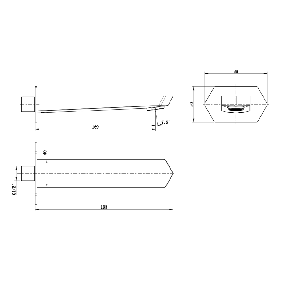 Lemark излив для ванны встраиваемый LM3981C