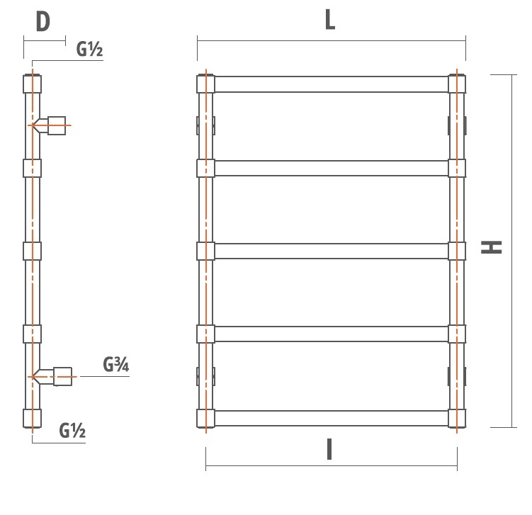 Garcia Дюма античная бронза полотенцесушитель водяной 500*700