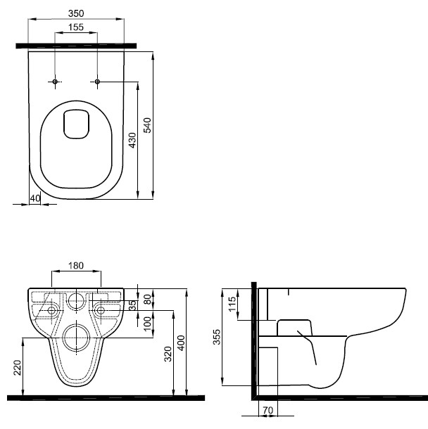 Ifo Grandy RP2131100100 унитаз подвесной