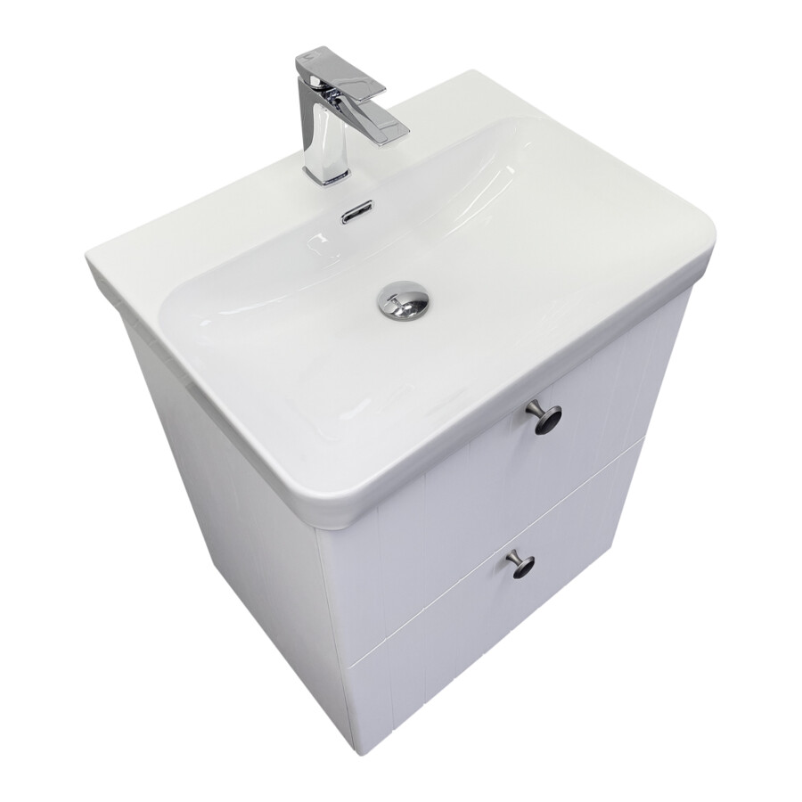 Напольная тумба-умывальник Comforty Истра-60Н ясень белёный с раковиной CF19595BX-60 00-00022488