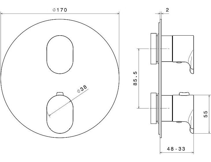 Kerama Marazzi Ole 67638EKM.21.018 смеситель скрытого монтажа хром