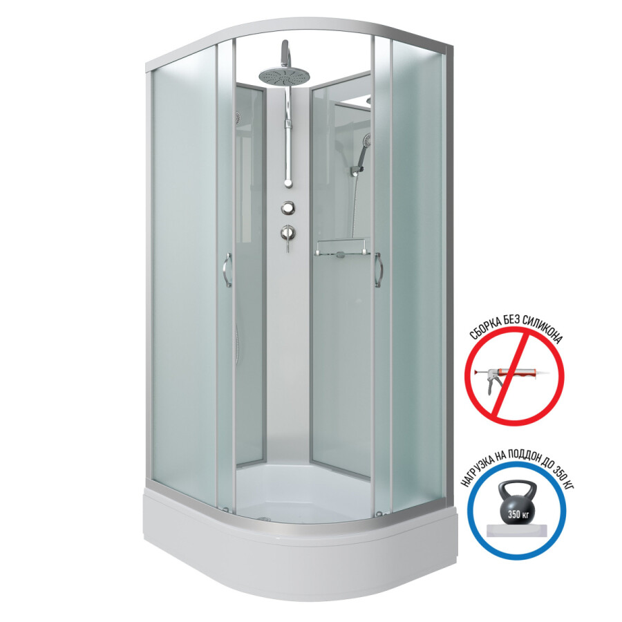 Niagara Classic NG 33984-14LBKT Душевая кабина 90x80 Левая Без крыши с тропическим душем 339844LBKT