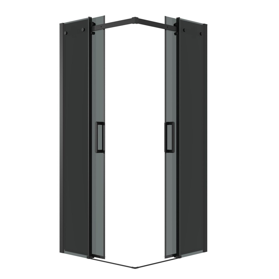 Душевое ограждение Grossman Classic 300.K33.04.8080.21.10 (80х80х195) квадрат,раздвижная,черный матовый,стекло тонированное, 2 места