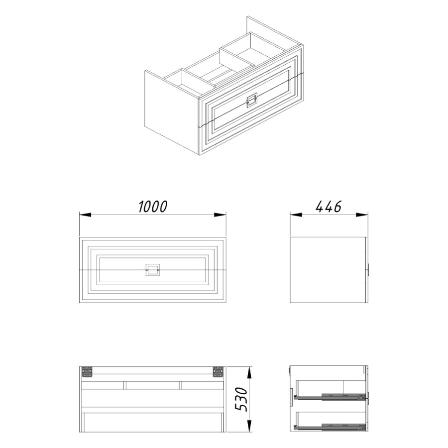 Комплект Тумба Azario ARMARIO 100/2 1000х450х585 подвесная, с раковиной CLASSIK 100, кашемир CS00096973