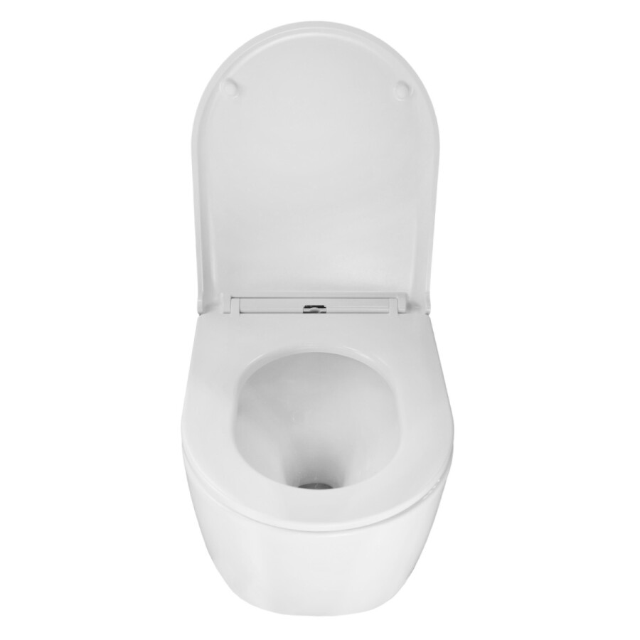 Унитаз подвесной Azario Serenata360х485х350 безободковый, система смыва "Скрытое Торнадо", с быстросъемным сиденьем "Микролифт" AZ-5101T-WHT