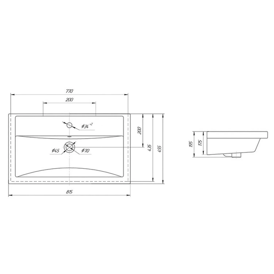 SanStar Gretta тумба 80 подвесная с раковиной Фостер 329.1-1.5.1.КФОС