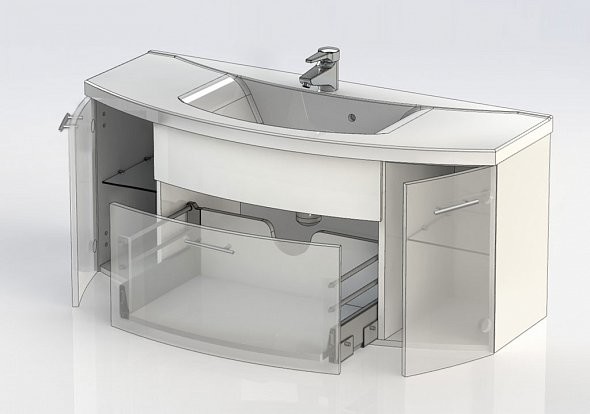 Aquanet Тренто 120 тумба с умывальником подвесная цвет белый
