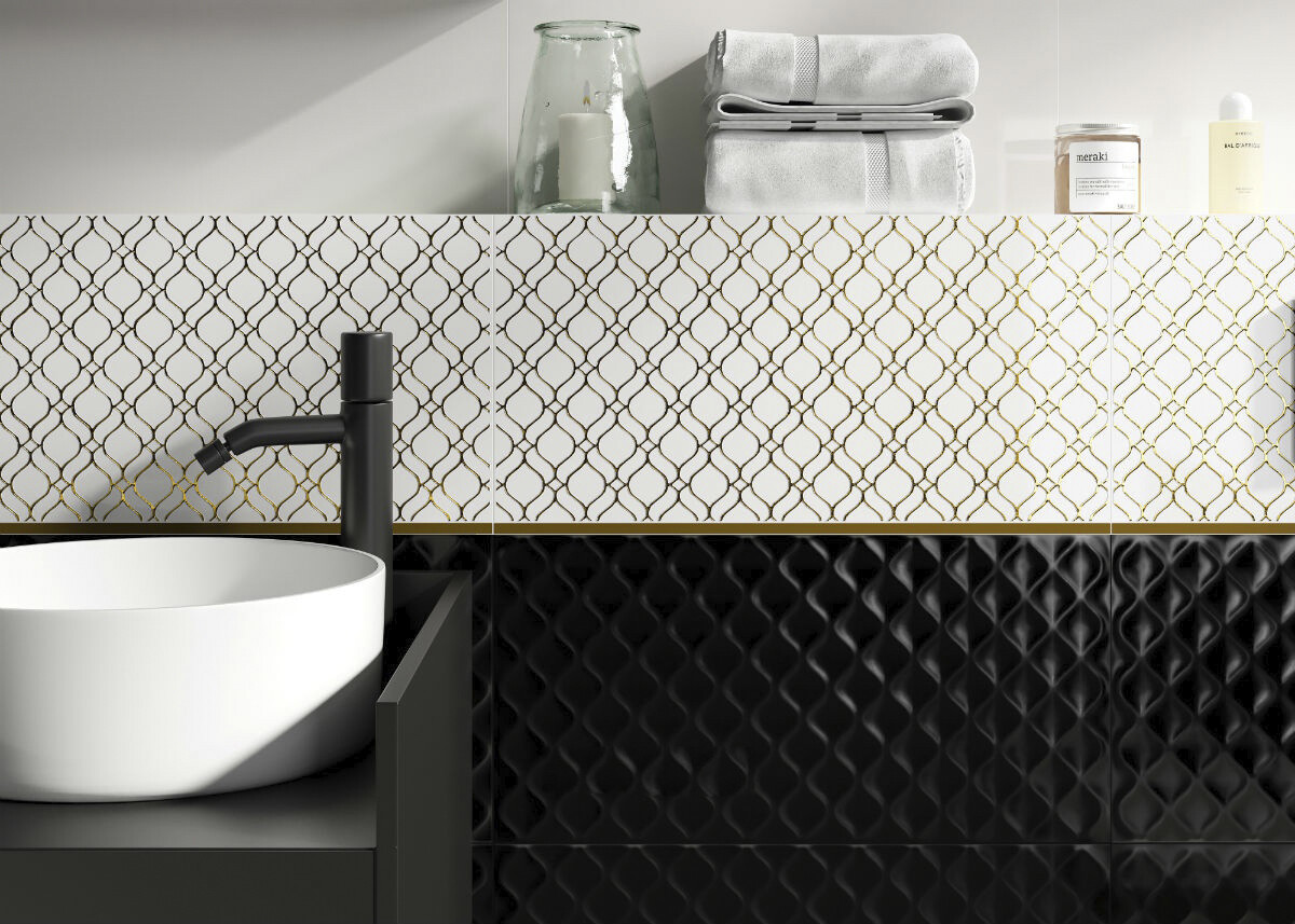 Настенная вставка Cersanit Deco золотистый 29,8x59,8 DE2L381