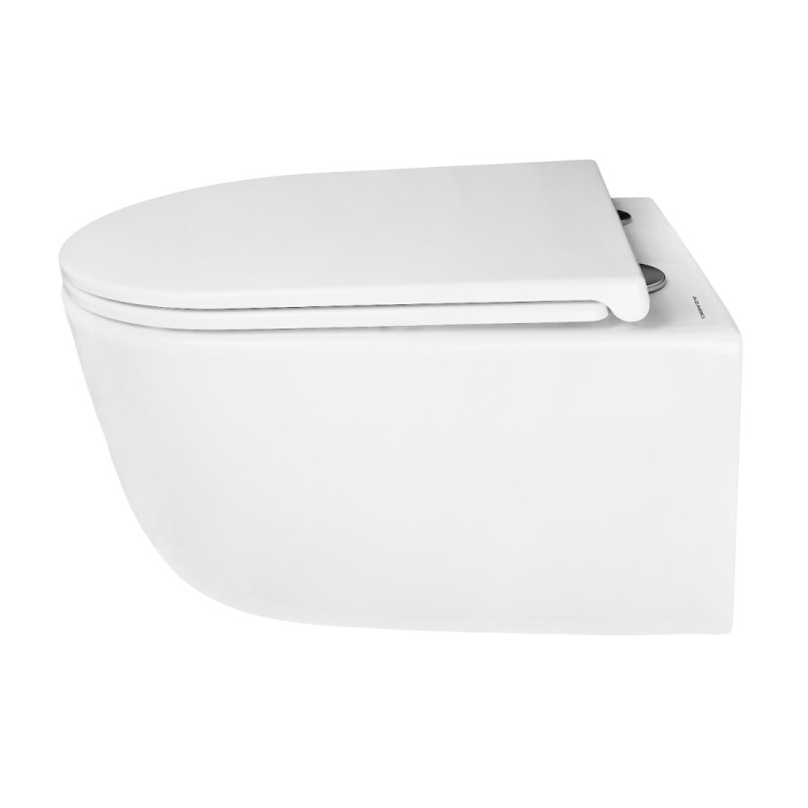 Унитаз подвесной Azario Nata360х515х350 безободковый, система смыва "Скрытое Торнадо", с быстросъемным сиденьем "Микролифт" AZ-5102T-WHT