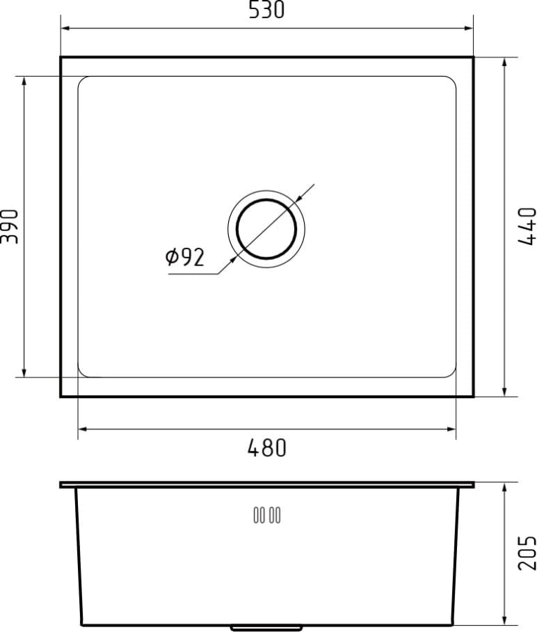 GranFest мойка для кухни 5344 нерж. сталь
