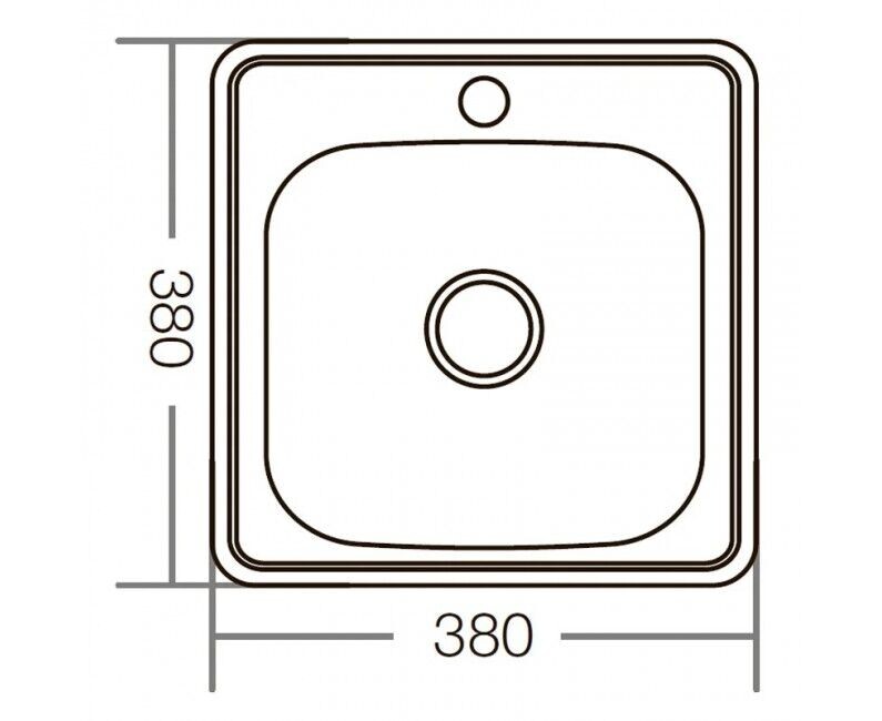 Мойка из нержавеющей стали врезная 38x38 см Zerix Z3838-06-160D ZX3011