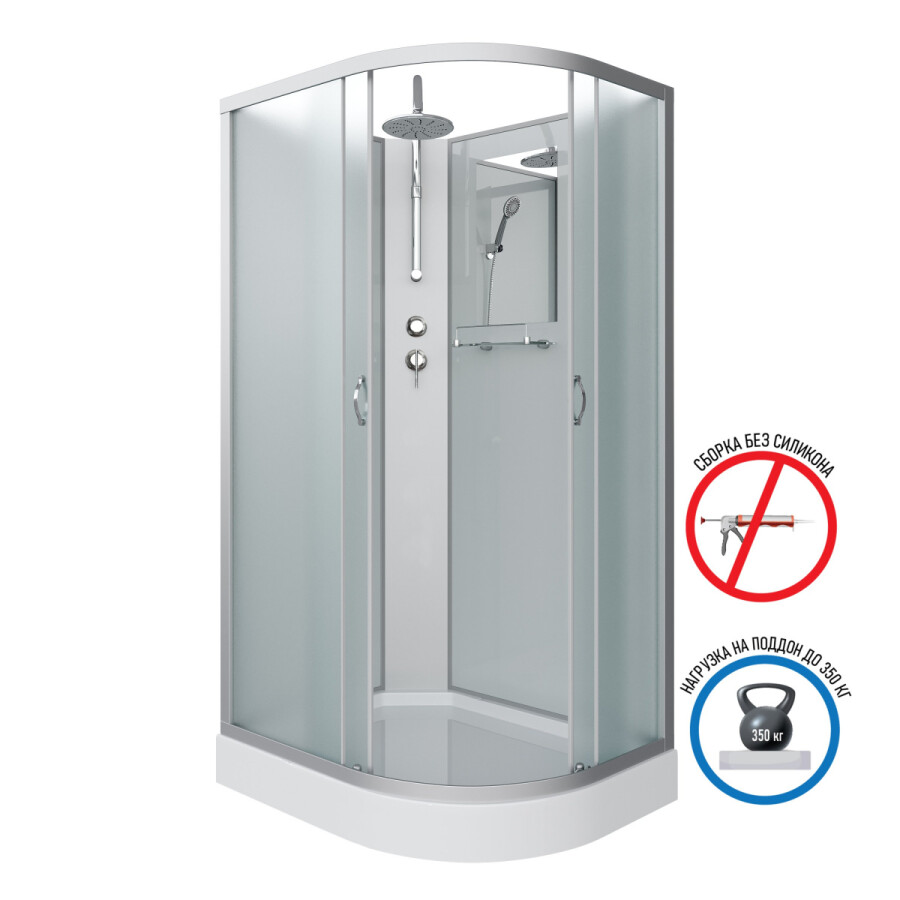 Niagara NG 3312-14LBKT Душевая кабина 120x80 Без крыши с тропическим душем 33121423LBKT