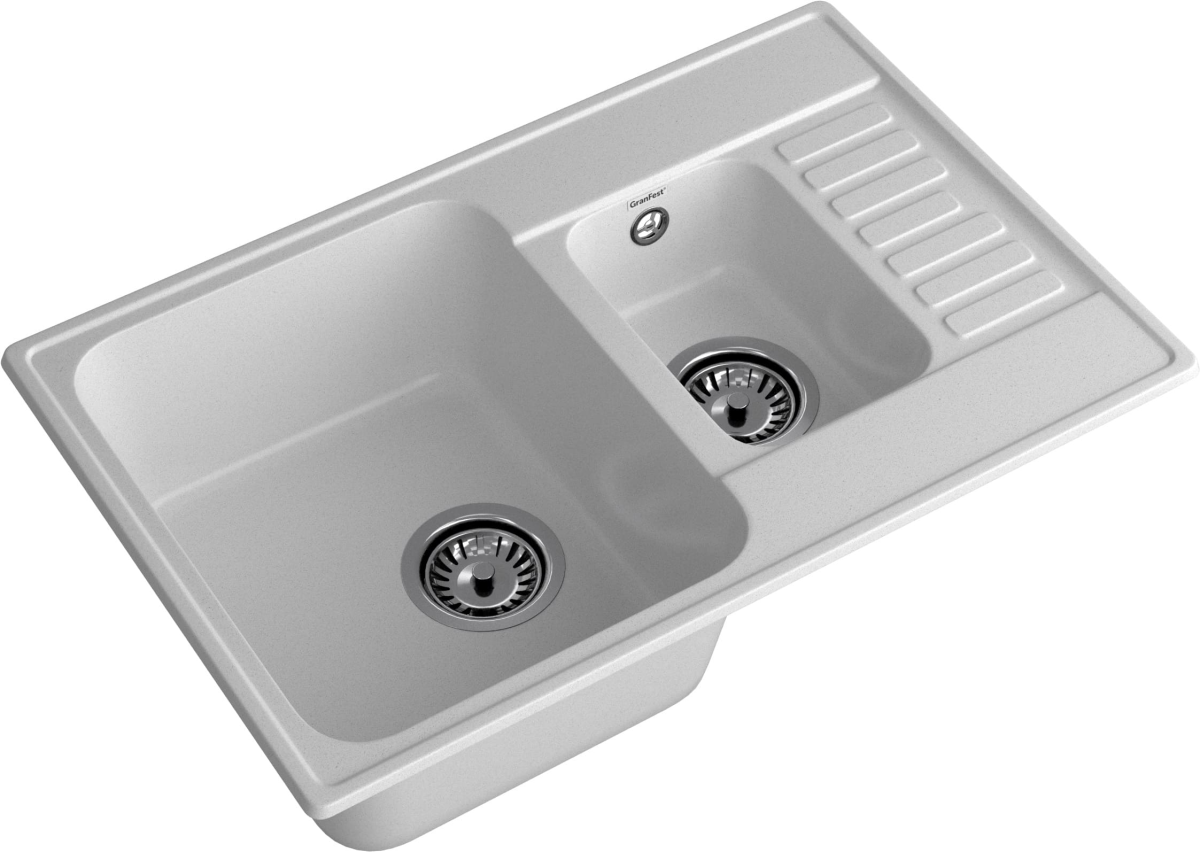 GranFest Quarz GF-Z 21К кухонная мойка серая 74х48 см