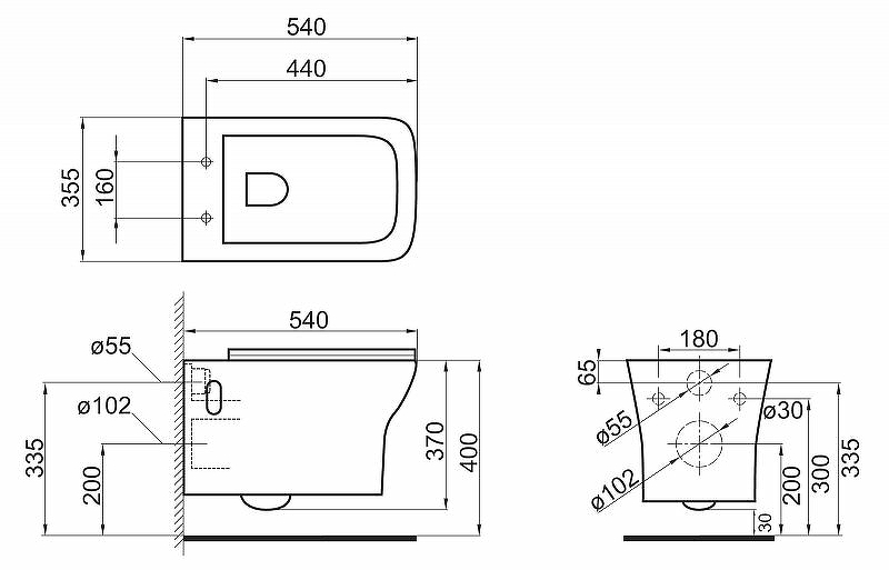 BelBagno Romano унитаз подвесной безободковый BB248CHR-SM