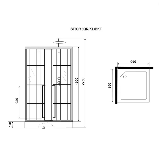 Niagara Standart Душевая кабина 90x90 Тропический душ ST90/15QR/KL/BKT