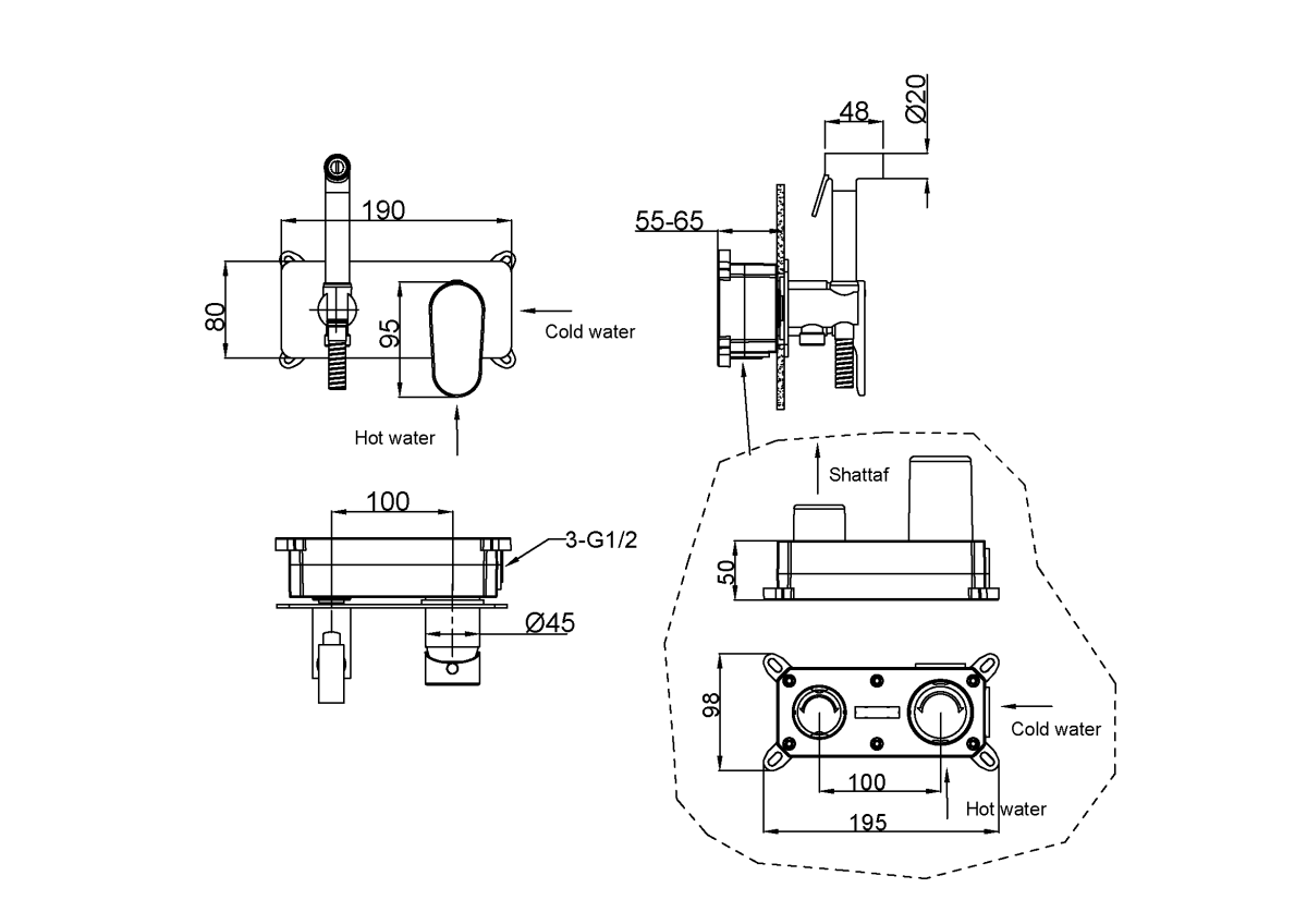Гигиенический душ Boheme Spectre Белый матовый 457-MW